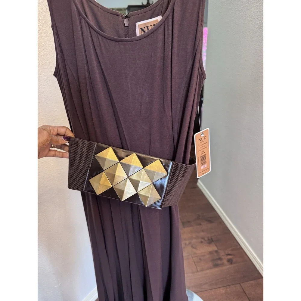 Nue By Shani Brown Dress‎ Shapewear Belt Size 10 NWT